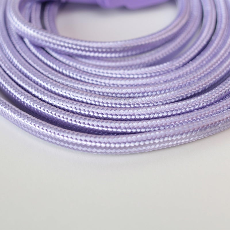 GLOBE Electric 22892 Designer Series 9-ft Fabric Extension Cord, 3 Polarized Outlets, Right Angle Plug, 125 Volts, Metallic Purple - Image 4